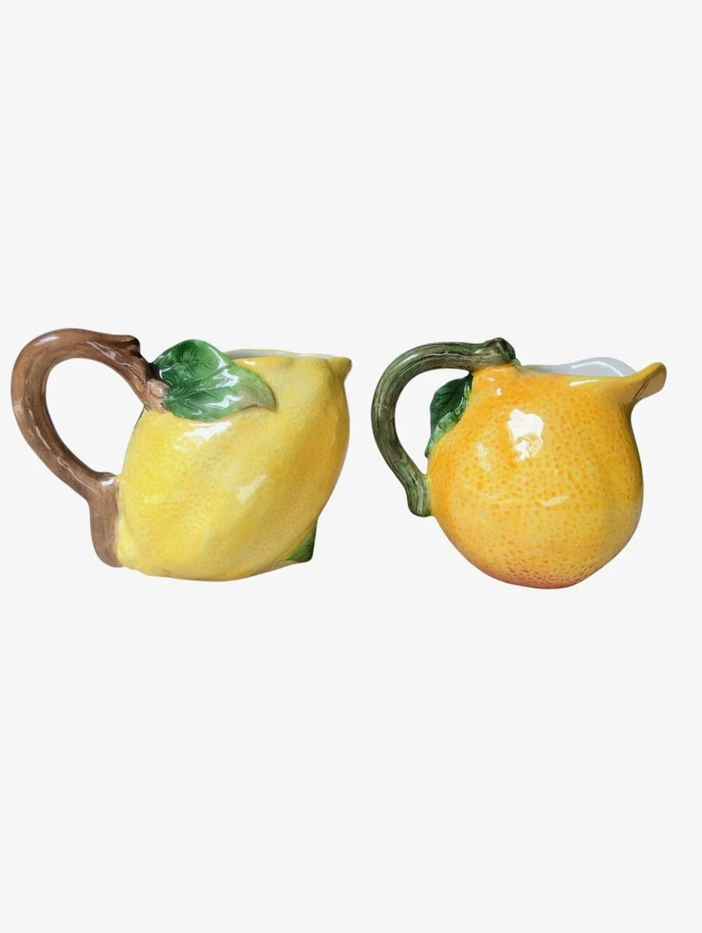 Lemon Collection by Ruby Corner Lemon Shaped Ceramic Creamer Pitchers